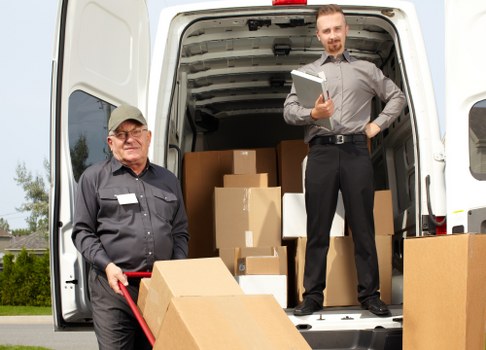 House removalist truck in Finchley neighborhood