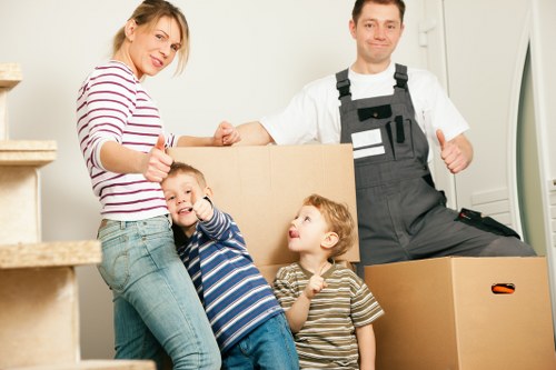 Packing and moving equipment in action